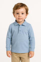 Boys/ Unisex Long Sleeve Pique Polo Shirt