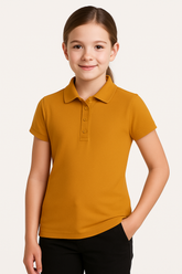 Girls Short Sleeve Pique Polo Shirt