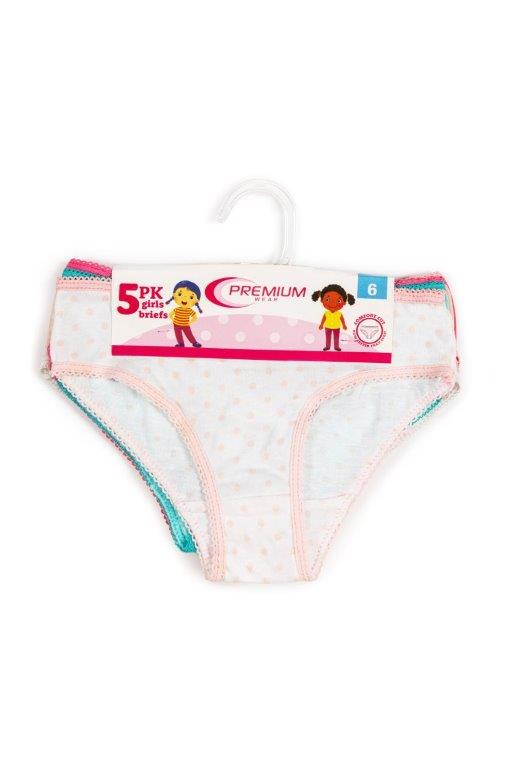 Girls 5 Pack Underwear