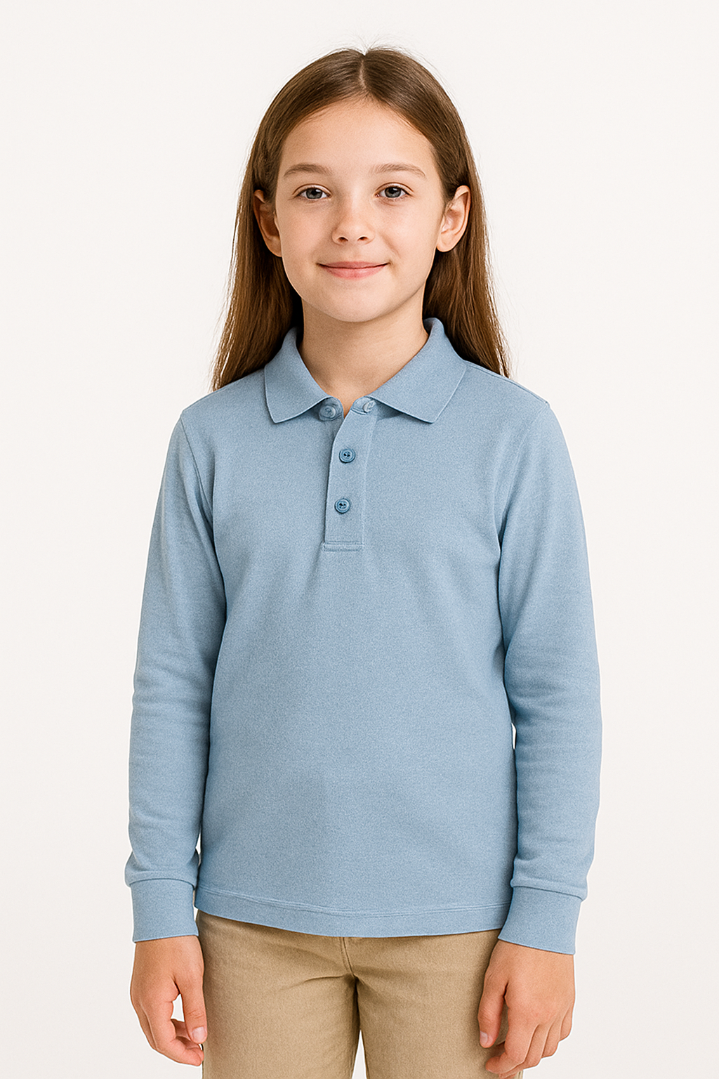 Boys/ Unisex Long Sleeve Pique Polo Shirt