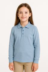 Boys/ Unisex Long Sleeve Pique Polo Shirt