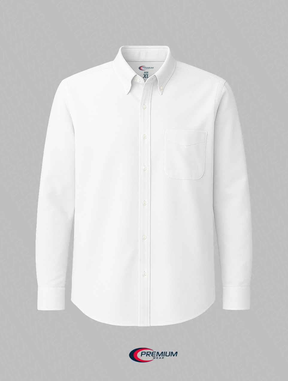 Men's Long Sleeve Oxford Shirt - Big Size