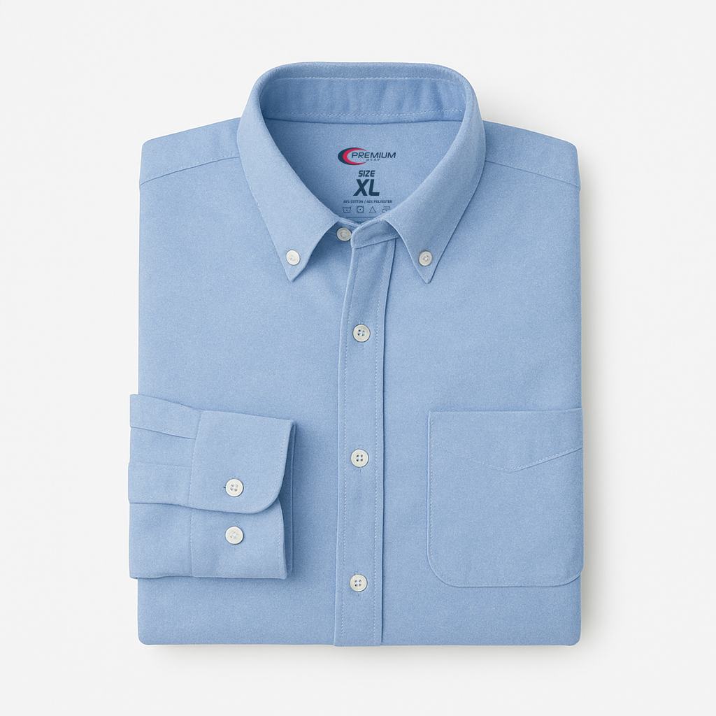 Men's Long Sleeve Oxford Shirt - Big Size