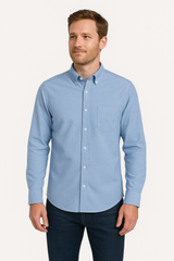 Men's Long Sleeve Oxford Shirt - Big Size