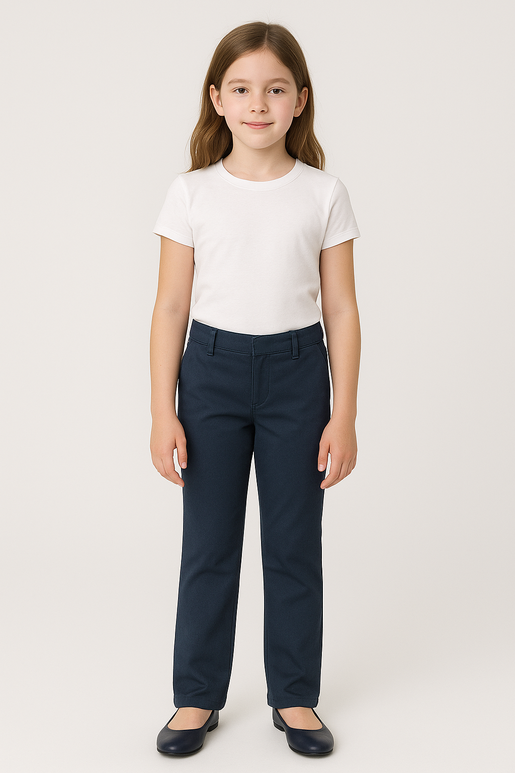 Girls Husky Flat Front Pants