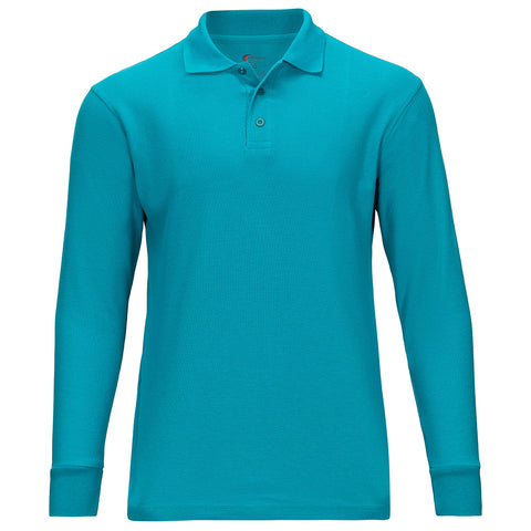 Men's Long Sleeve Pique Polo Shirt - Big Size