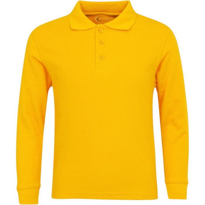 Unisex Long Sleeve Pique Polo Shirt USA