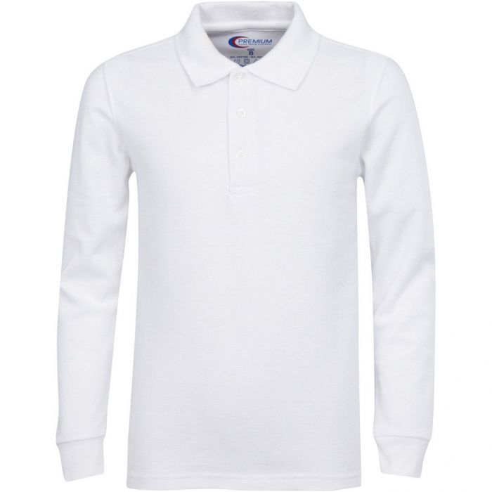 Unisex Long Sleeve Pique Polo Shirt - Wholesale Bulk School Uniforms