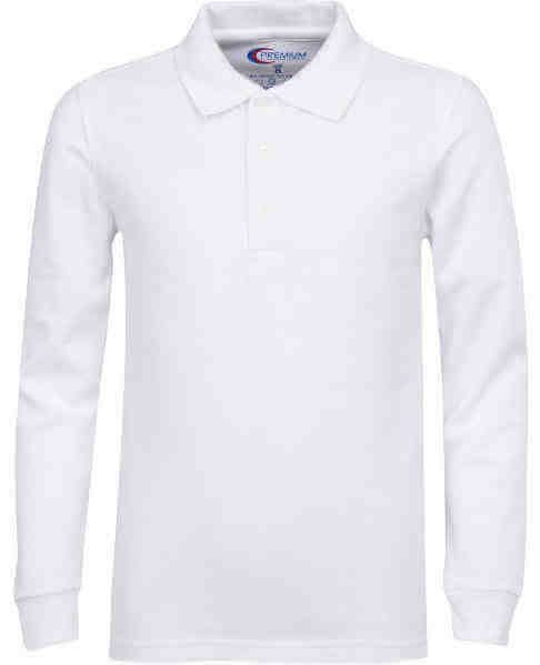 Men's Long Sleeve Pique Polo Shirt - 3 Pack - Wholesale Bulk School Uniforms