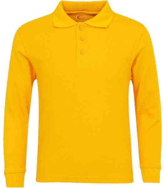 Mens Long Sleeve Pique Polo Shirt